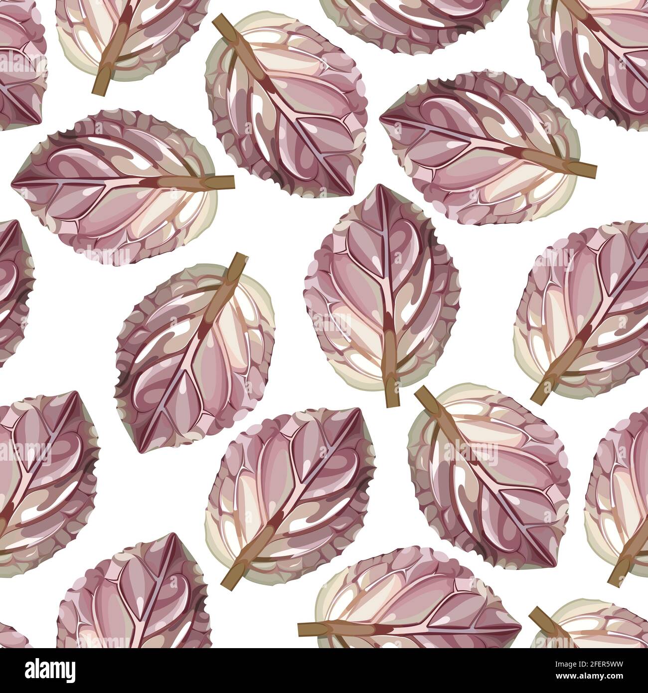 seamless patterns of leaves on a white background Stock Vector Image ...