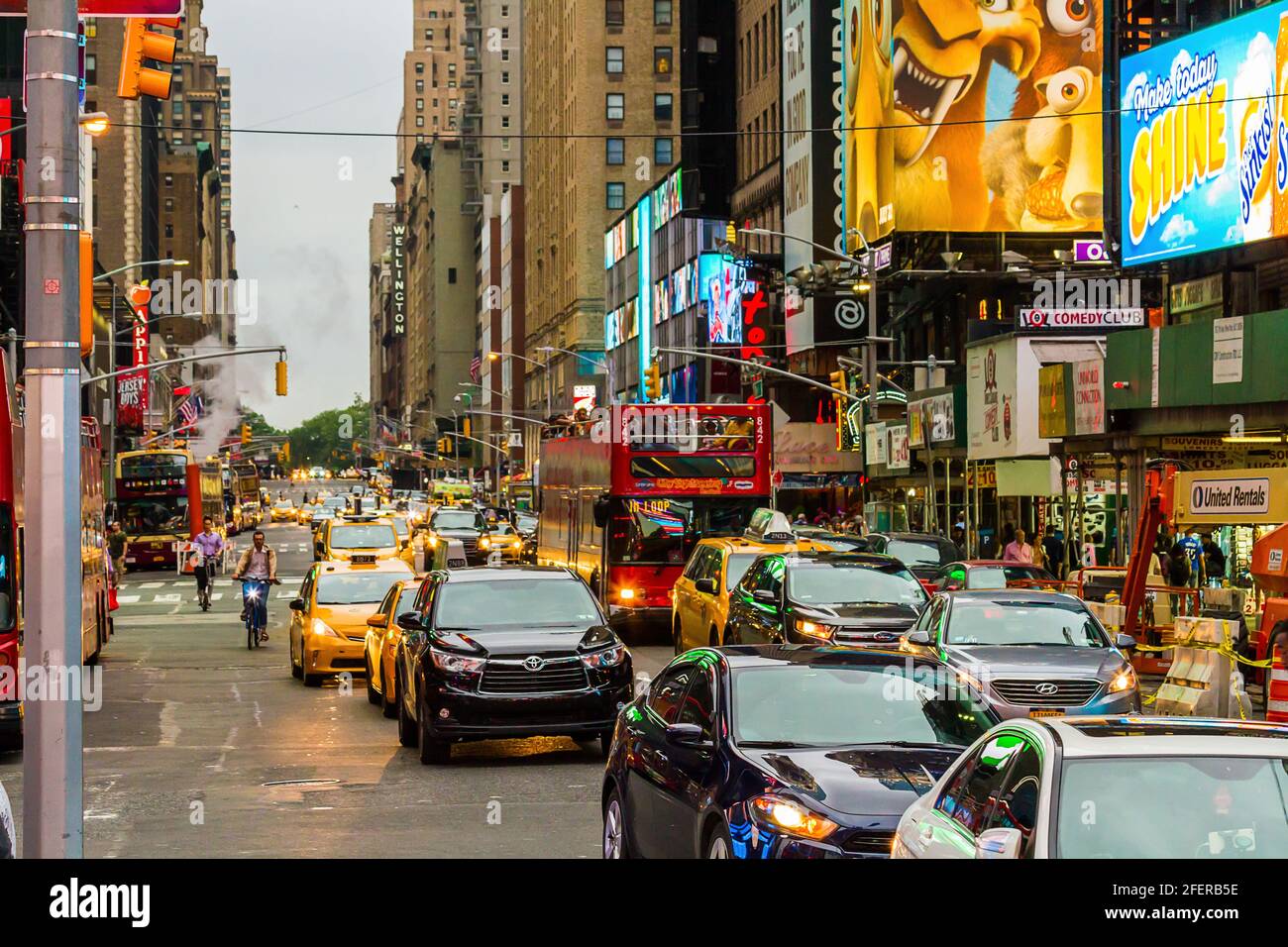 Traffic at Times Square in rush hour Stock Photo