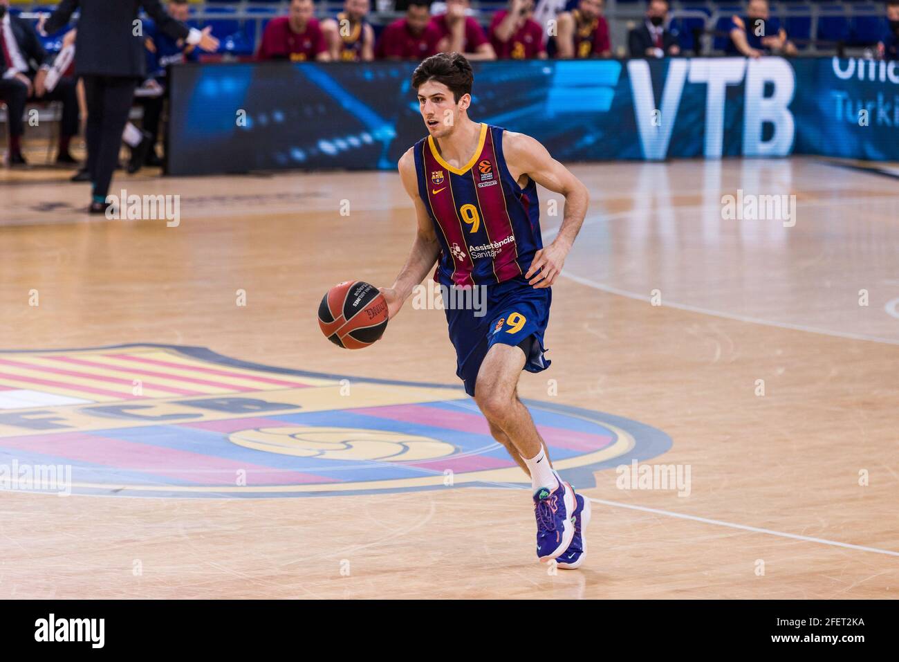Leandro Bolmaro of Fc Barcelona during the Turkish Airlines EuroLeague,  PlayOffs game 2 basketball match between FC Barcelona and Zenit St  Petersburg on April 23, 2021 at Palau Blaugrana in Barcelona, Spain -