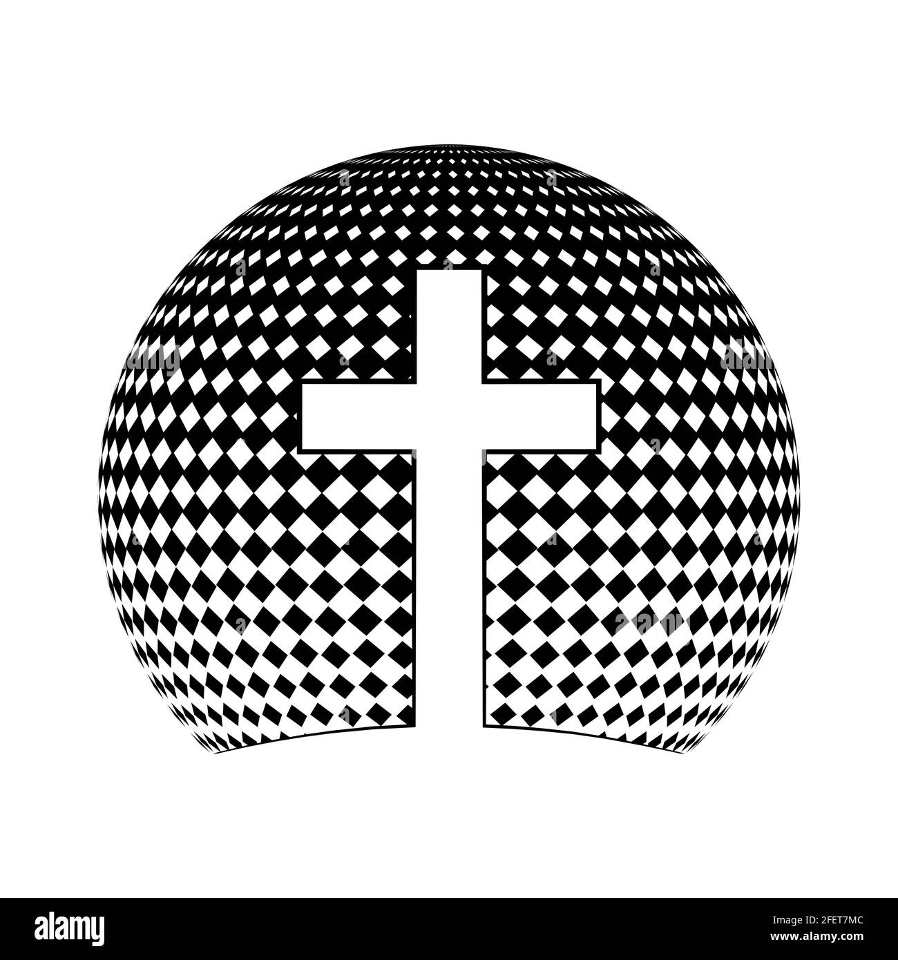 Christian cross icon. Vector christian cross. Black religion symbol ...