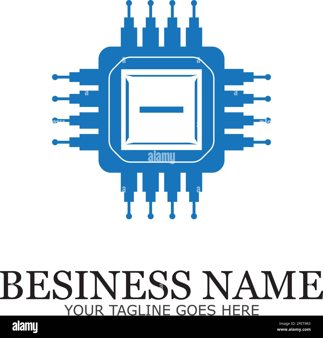 CPU processor line vector icon for websites and mobile flat design ...