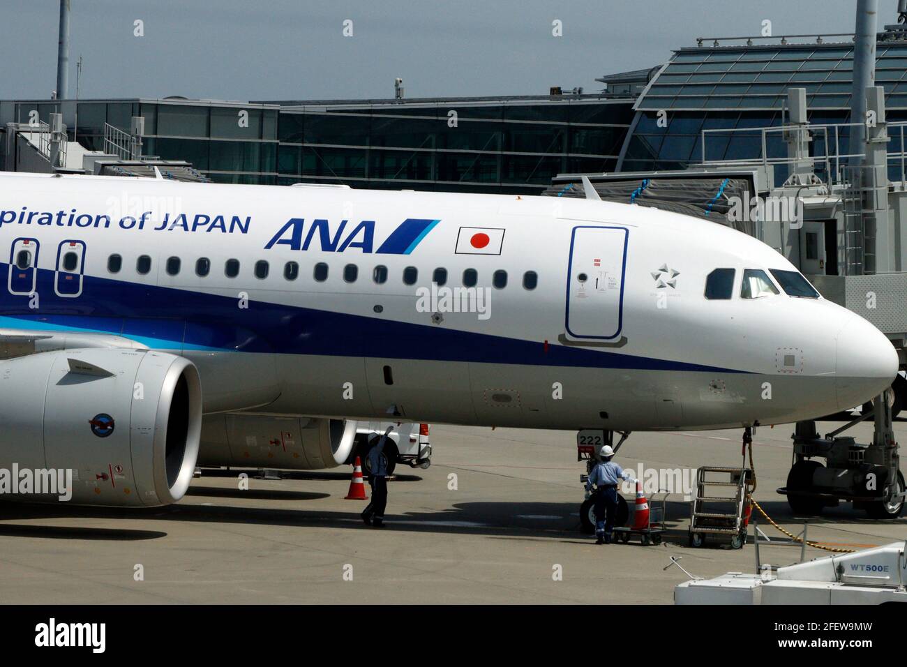 April 24, 2021, Tokyo, Japan: All Nippon Airways (ANA) airplane seen at ...