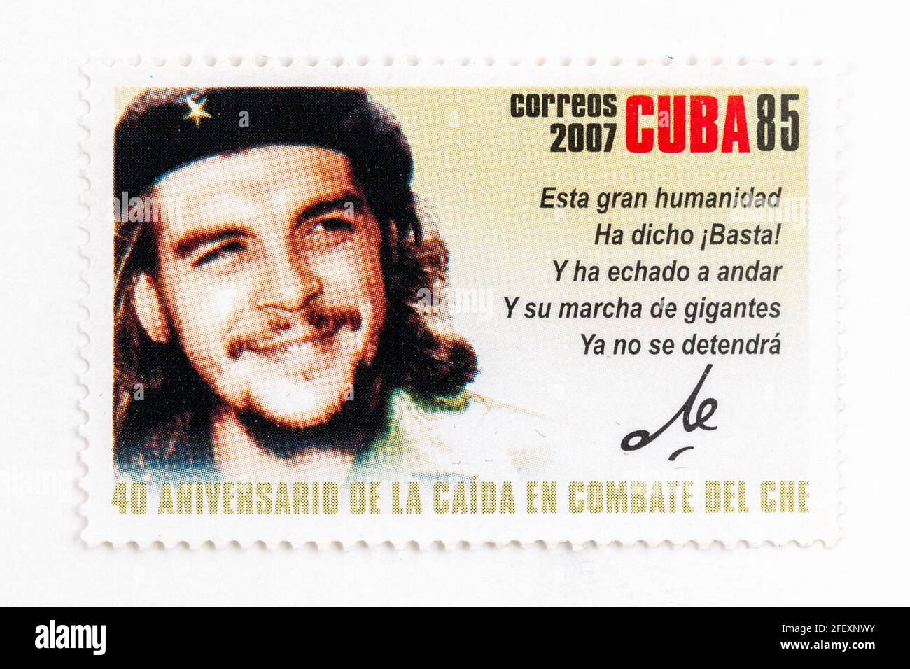 Vintage 'Cuba Correos' stamp with the Che Guevara image. 40th ...