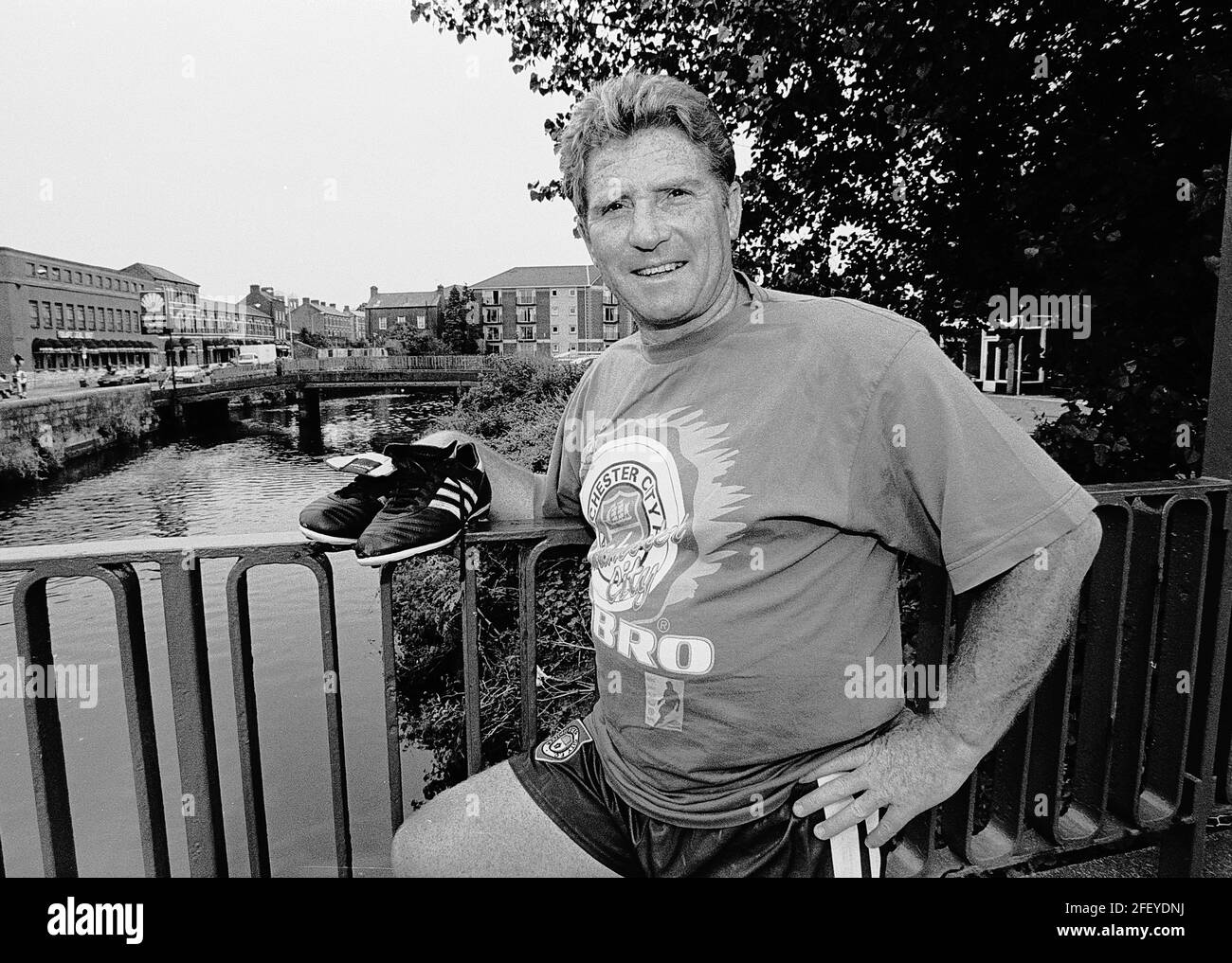 Alan Ball photographed in Ireland during a break from pre-season training with his Manchester City team for the 95/96 season one in which they would be relegated. Stock Photo