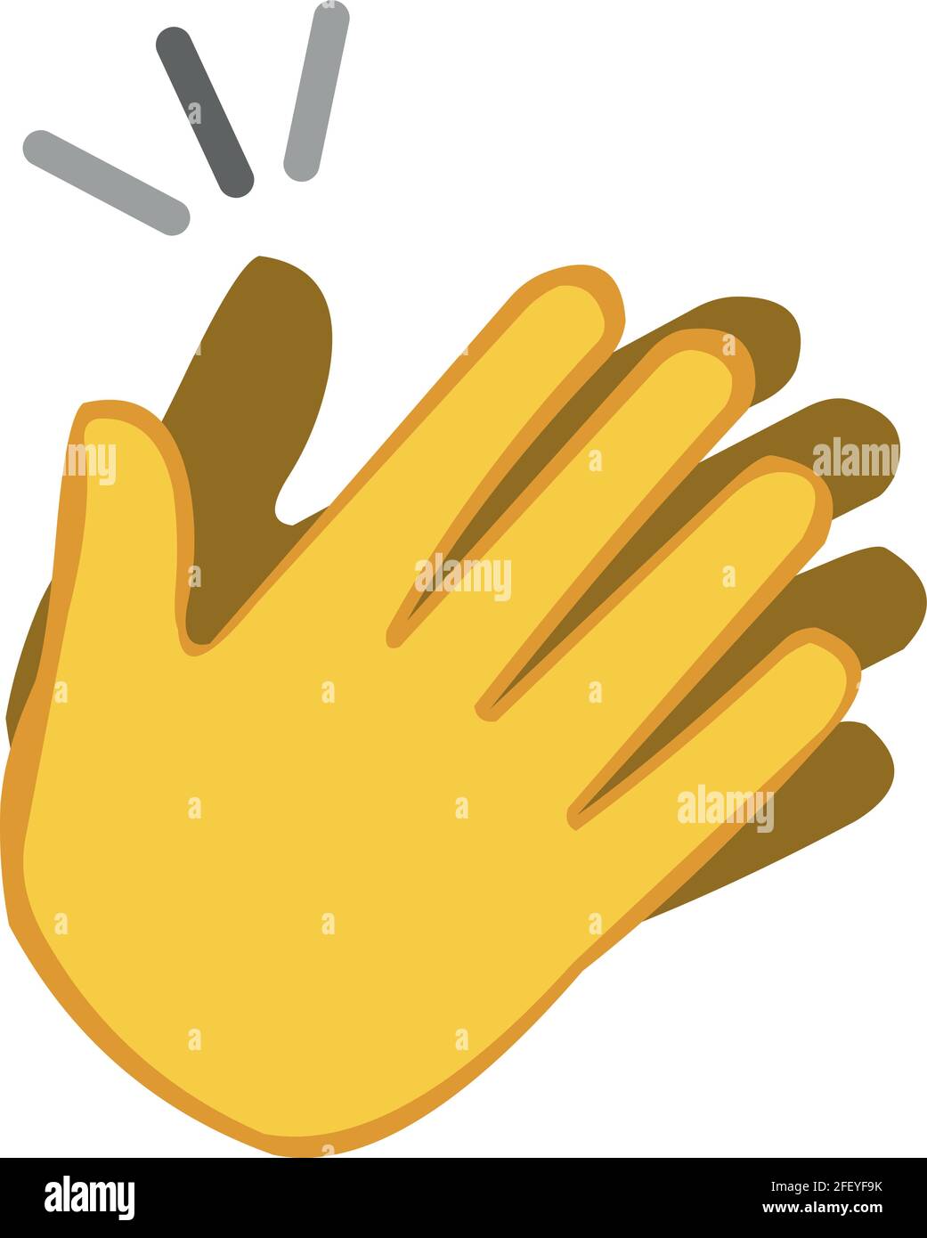Vector emoticon illustration of a yellow hand clapping Stock Vector
