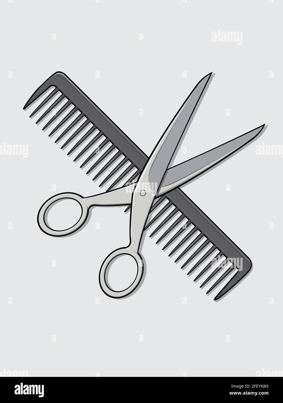 Barber Hair Cut Stylist Scissor Comb Cartoon Illustration Vector Stock  Vector Image & Art - Alamy
