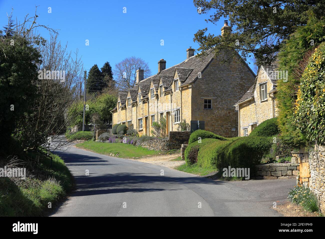 The Cotswolds beautiful terrace of stone houses, High Street