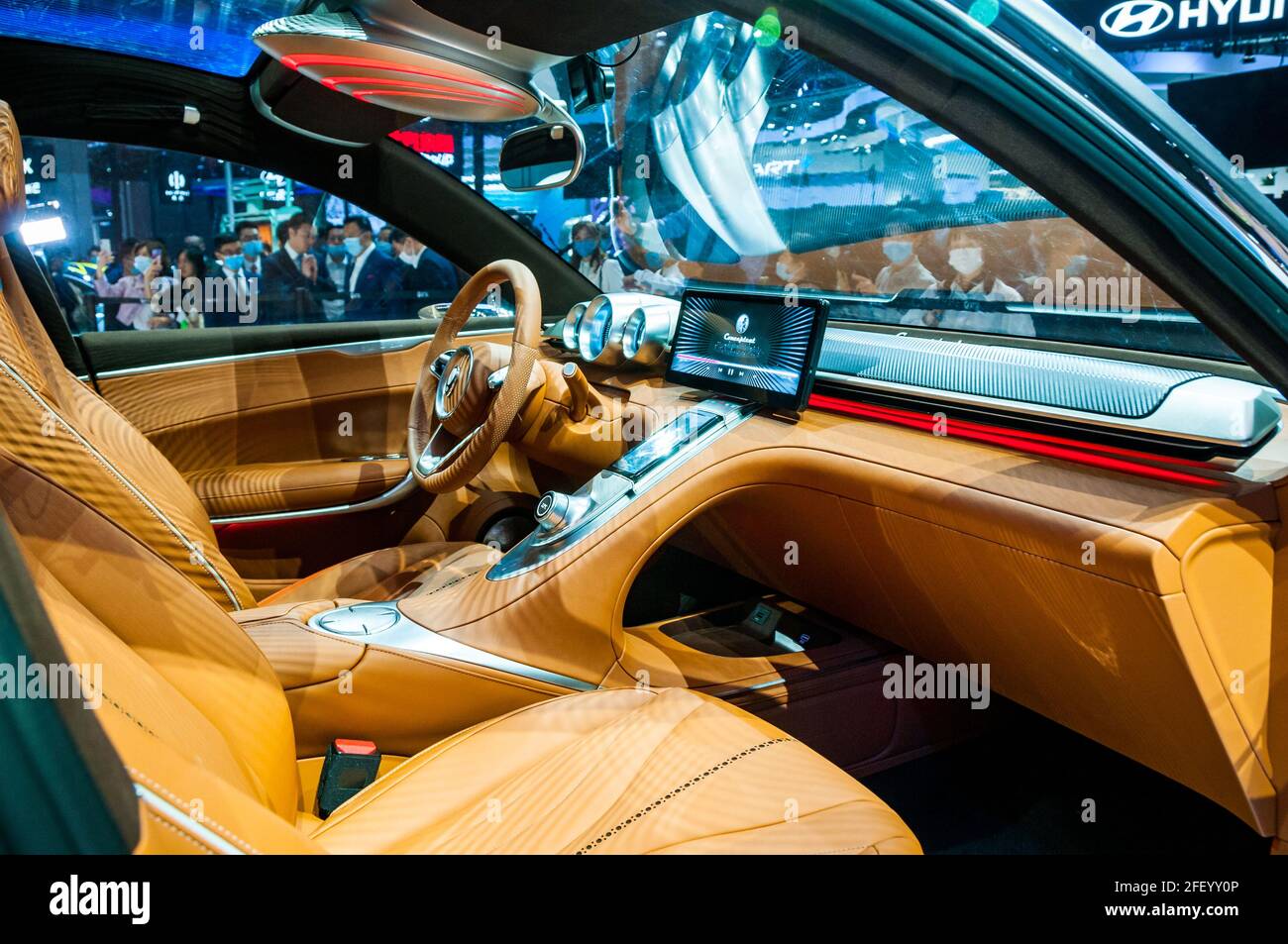 Ora Lightning Cat on display at the 2021 Shanghai Auto Show, China