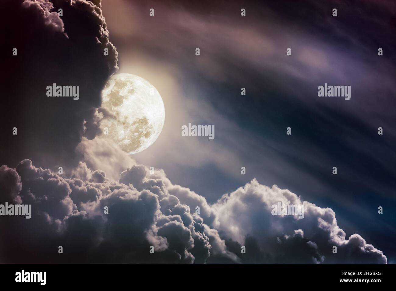 Attractive photo of a nighttime sky with clouds, bright full moon would ...