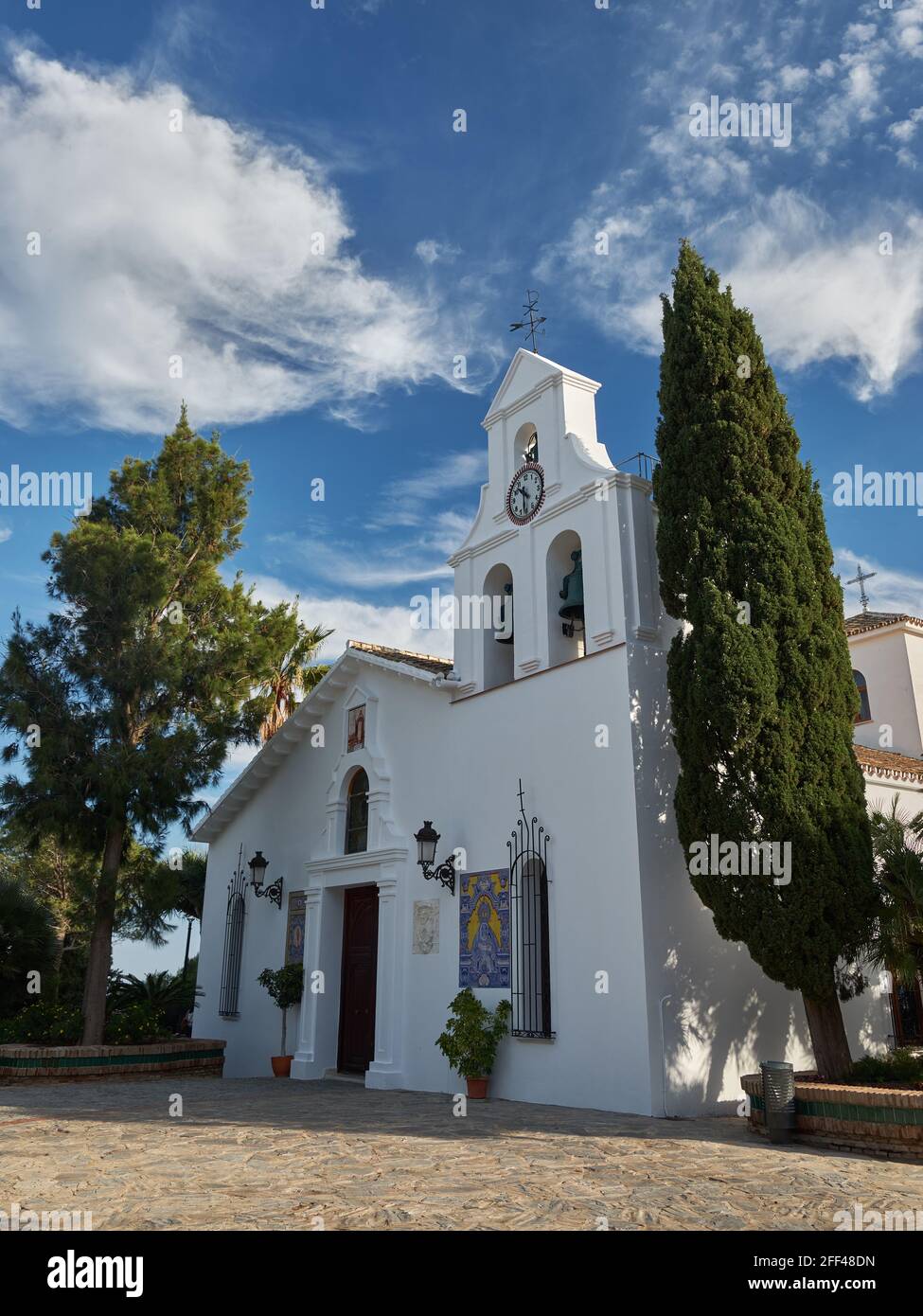Church of Santo Domingo de Guzman in Benalmadena Pueblo, Malaga, Spain. Stock Photo