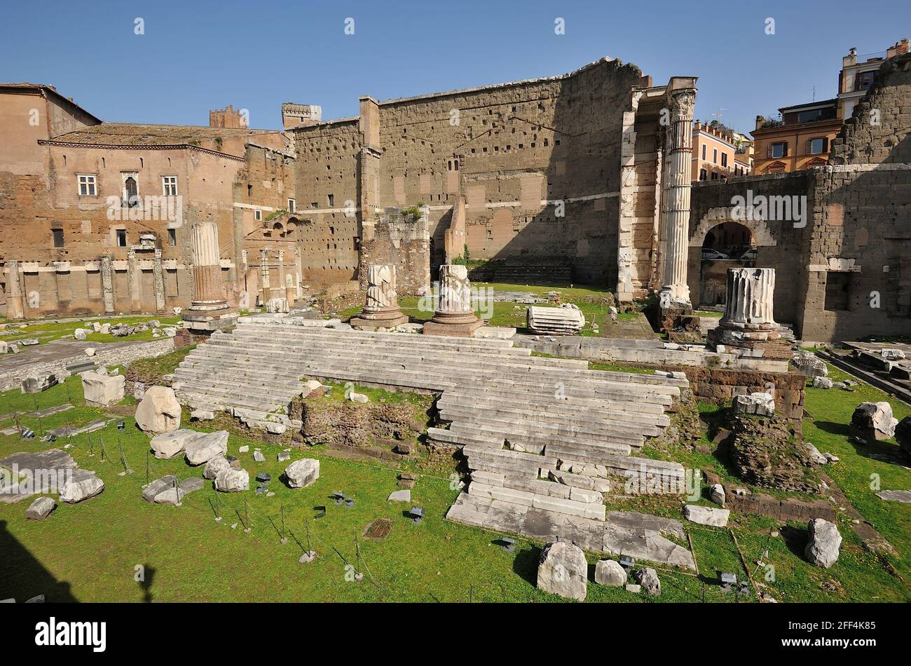Italy, Rome, Forum of Augustus, temple of Mars Ultor the Avenger (1st century AD) Stock Photo