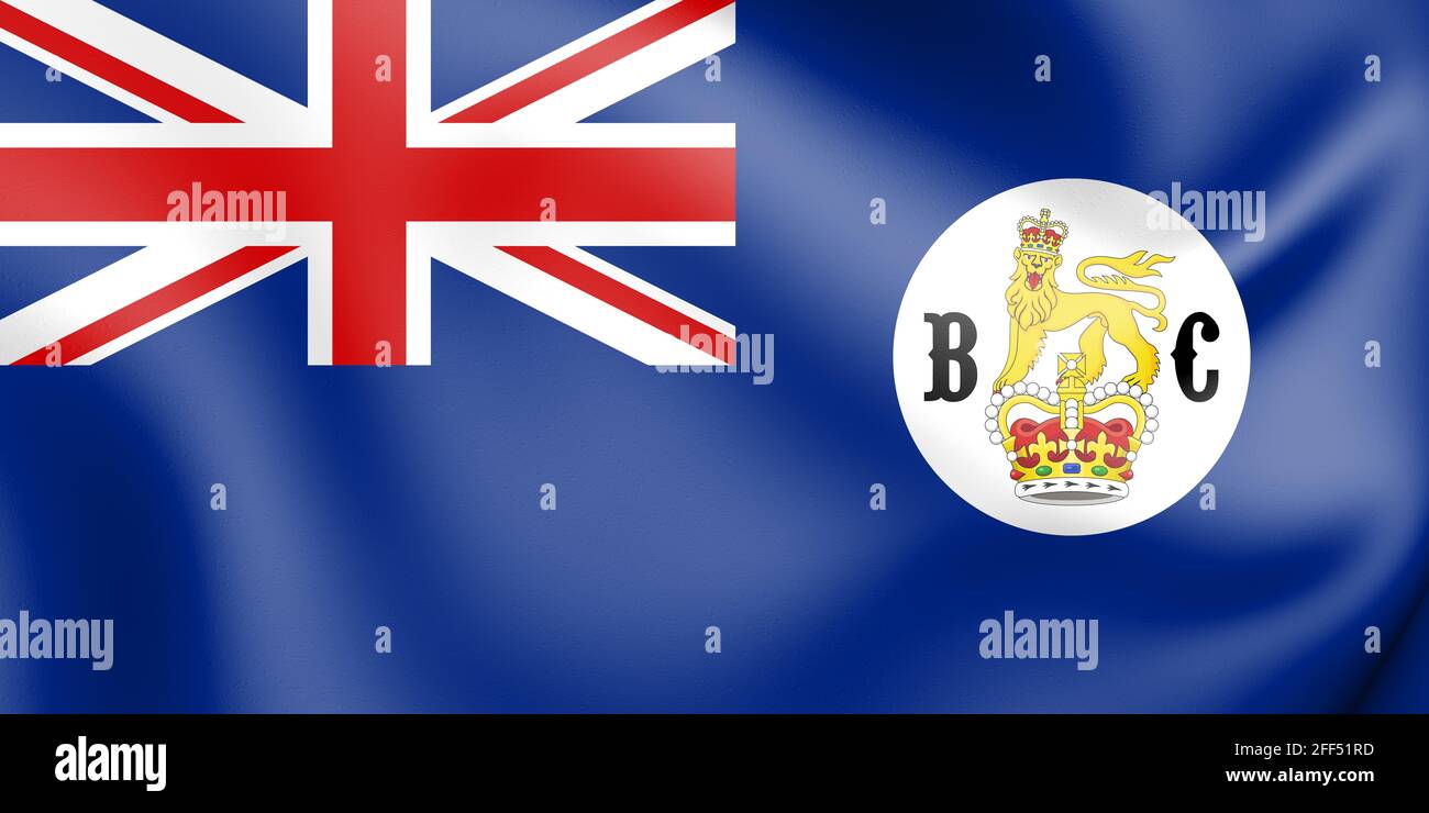 3D Flag of Colony of British Columbia. 3D Illustration. Stock Photo