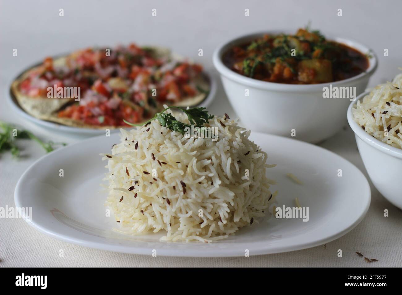 Indian dish made of basmati rice flavoured with cumin seeds and spices