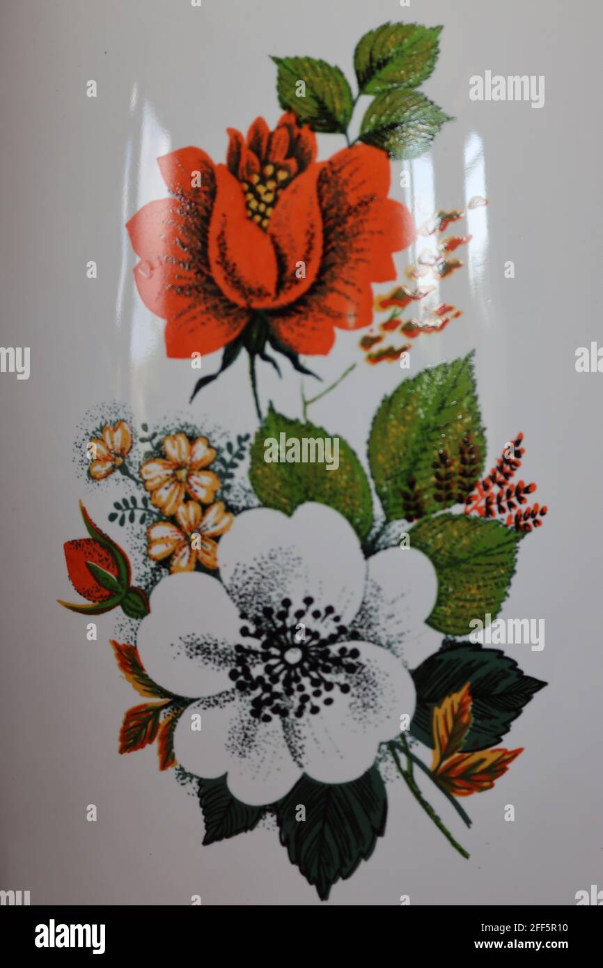 The colour full art work on ceramic water jar Stock Photo Alamy