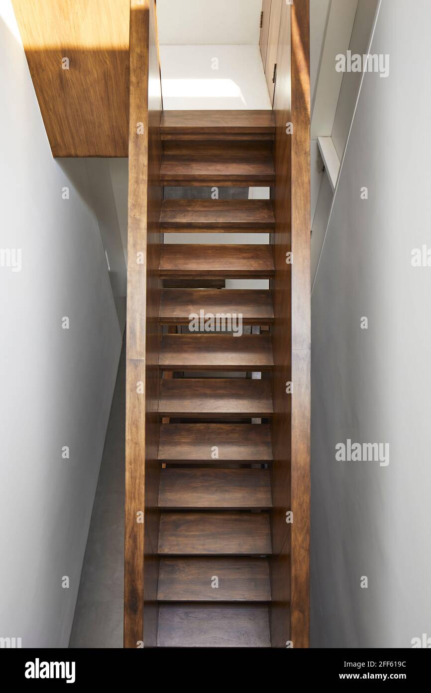 Stairs. Ed's Shed 2020, London, United Kingdom. Architect: Adjaye Associates , 2007. Stock Photo