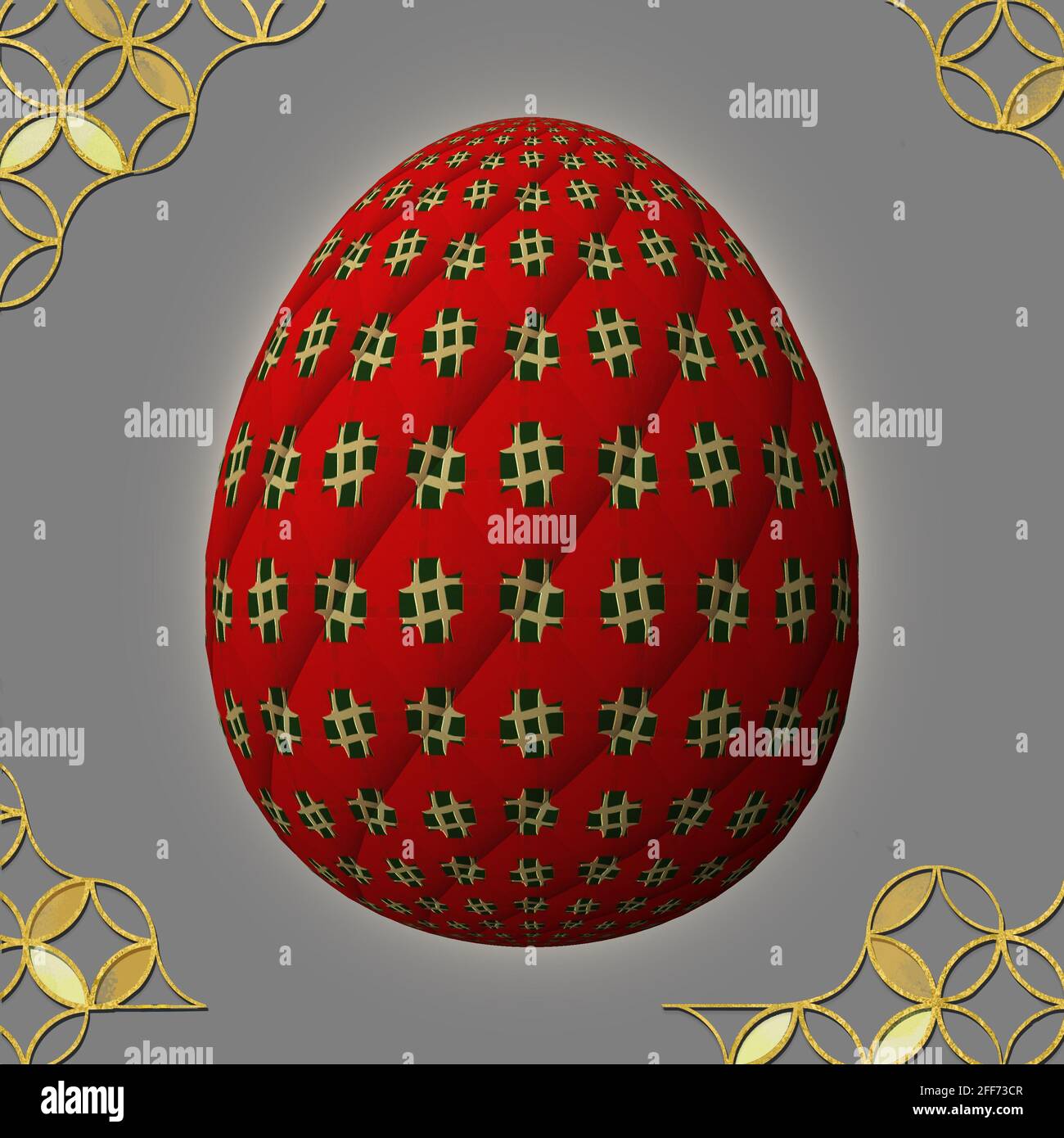 Happy Easter Artfully designed and colorful 3D easter egg 3D
