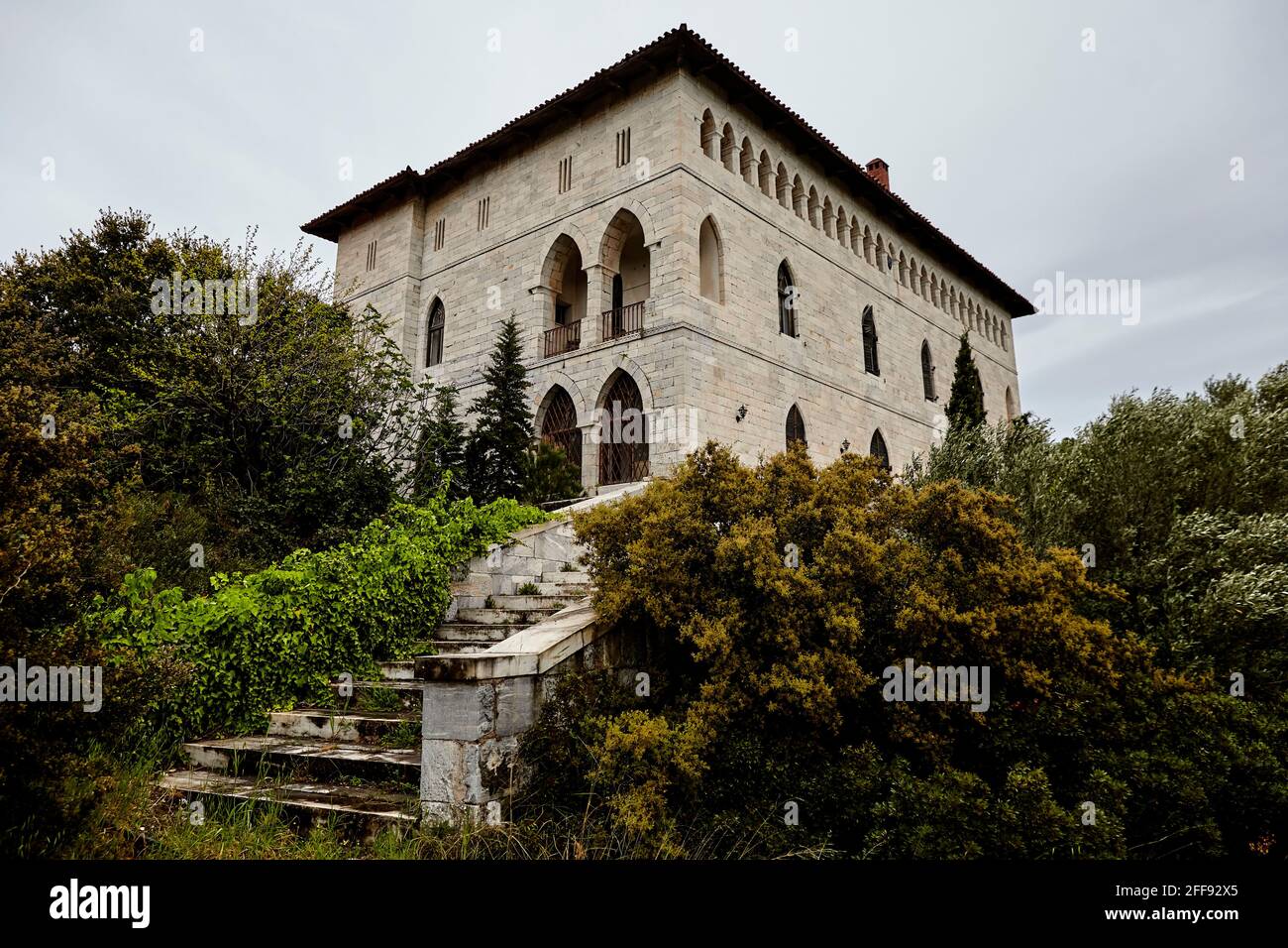 The Tower of Duchess of Plaisance in Penteli, Greece, Sophie de Marbois-Lebrun Stock Photo