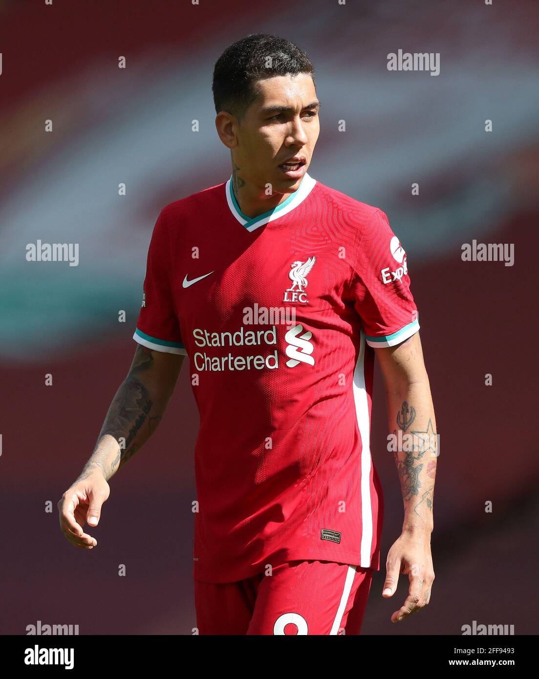 Anfield, Liverpool, Merseyside, UK. 24th Apr, 2021. English Premier League Football, Liverpool versus Newcastle United; Roberto Firmino of Liverpool Credit: Action Plus Sports/Alamy Live News Stock Photo