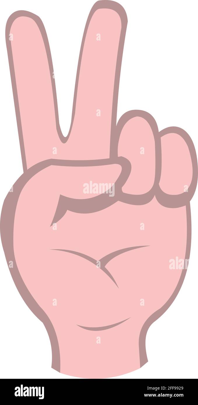 Vector emoticon illustration of a hand making the symbol of love and peace Stock Vector