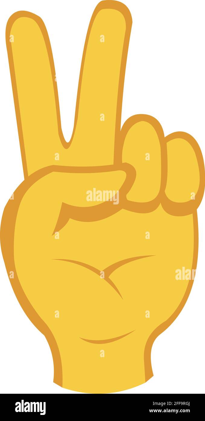Vector illustration of emoticon of hand making the symbol of love and peace Stock Vector