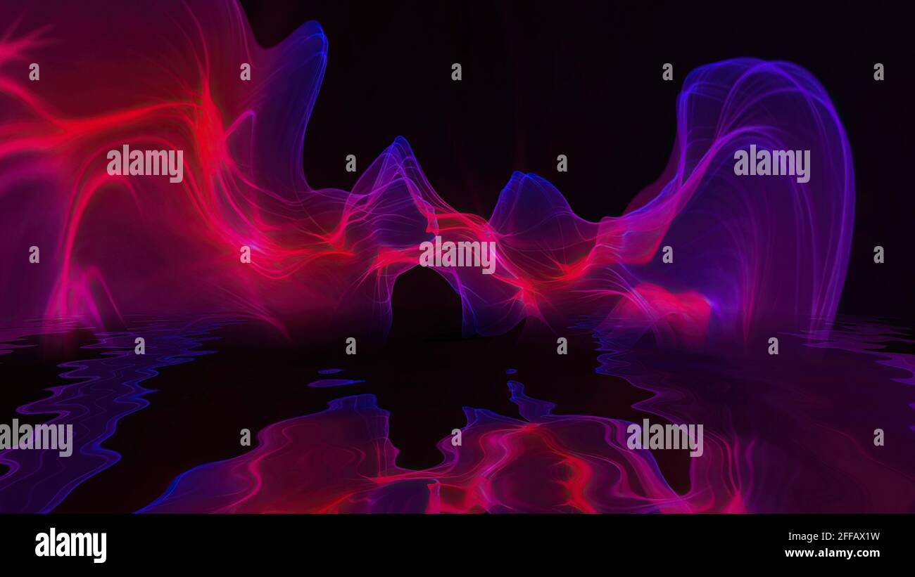 Abstract Digital Wave And Smoke Flow Stock Photo - Alamy