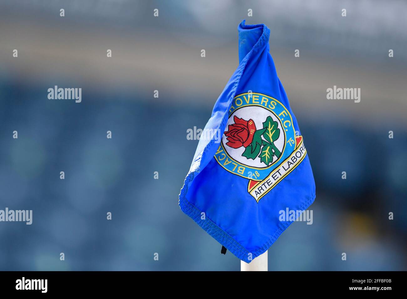 The Blackburn Rovers corner flag Stock Photo Alamy