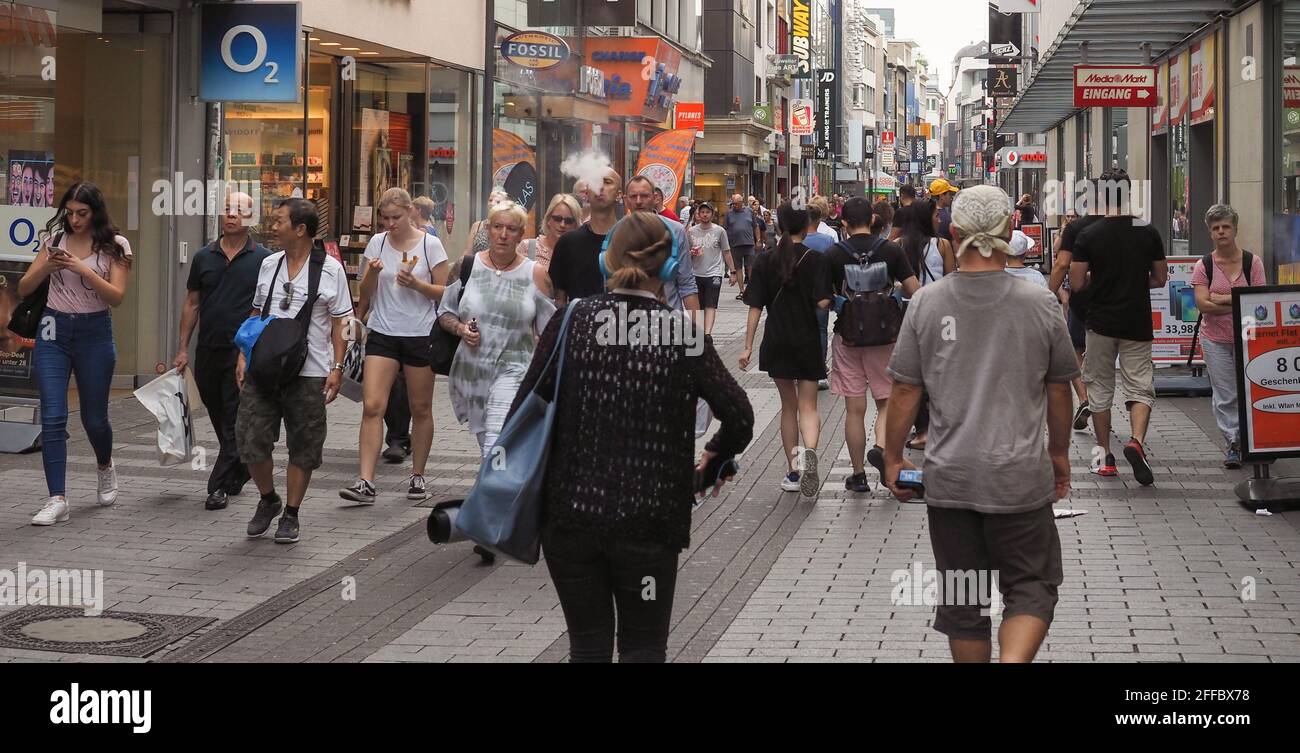 KOELN, GERMANY - CIRCA AUGUST 2019: People in Hohe Strasse (meaning High  Street) shopping street Stock Photo - Alamy