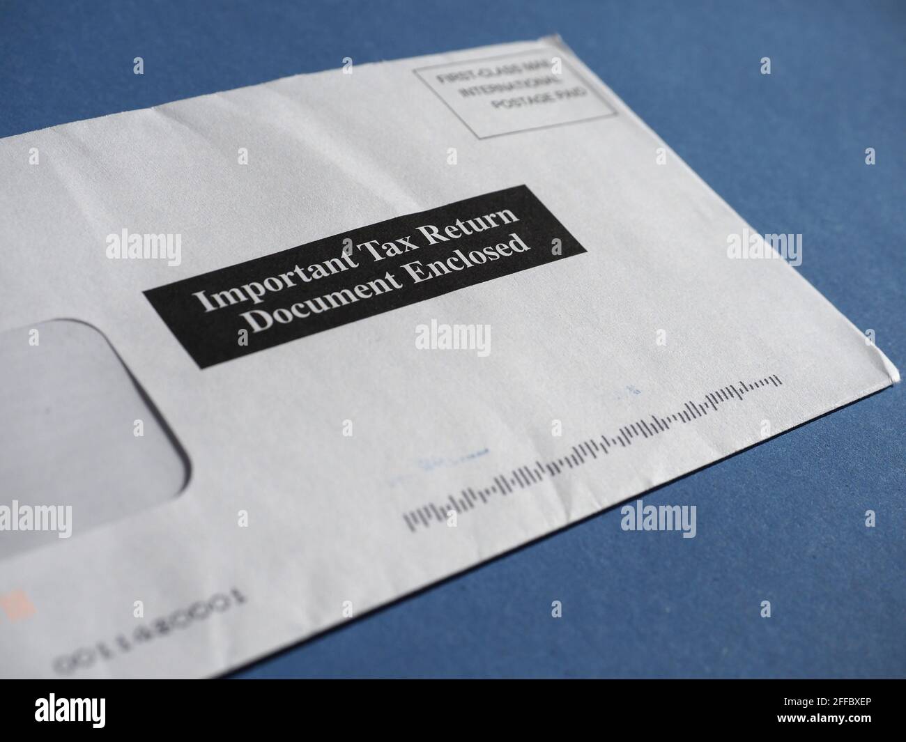 Envelope with important tax return document enclosed Stock Photo Alamy
