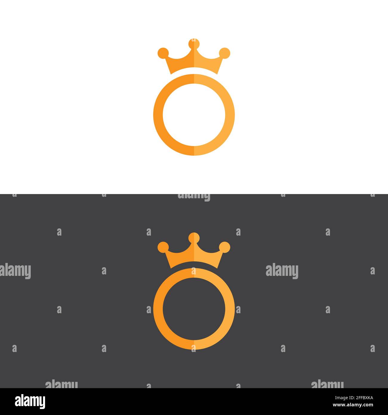 elegant crown logo in gold frame vector image Stock Vector Image & Art ...