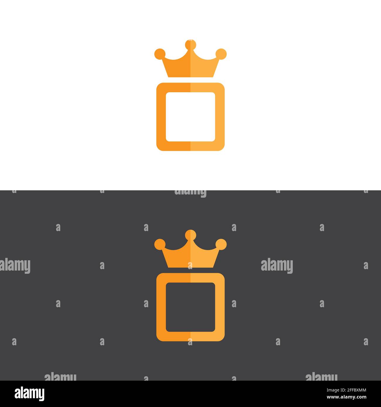 elegant crown logo in gold frame vector image Stock Vector Image & Art ...