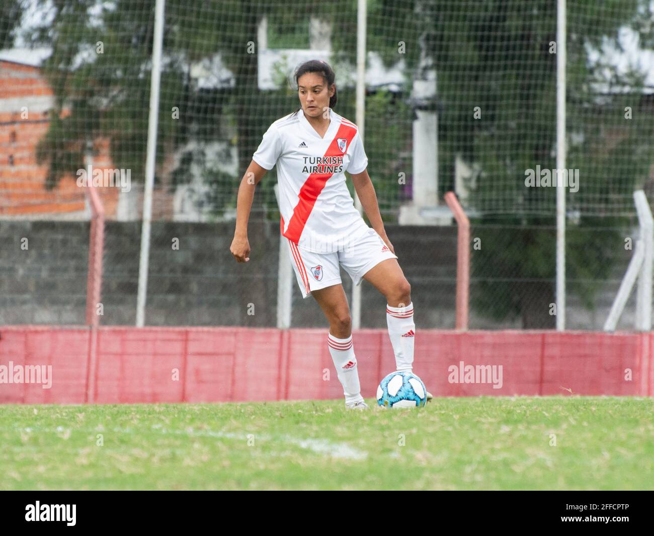 Buenos Aires, Argentina. 24th Apr, 2021. Lourdes Lezcano (#7 River) during the game between Independiente and River Plate at Villa Dominico in Avellaneda, Buenos Aires, Argentina. Credit: SPP Sport Press Photo. /Alamy Live News Stock Photo
