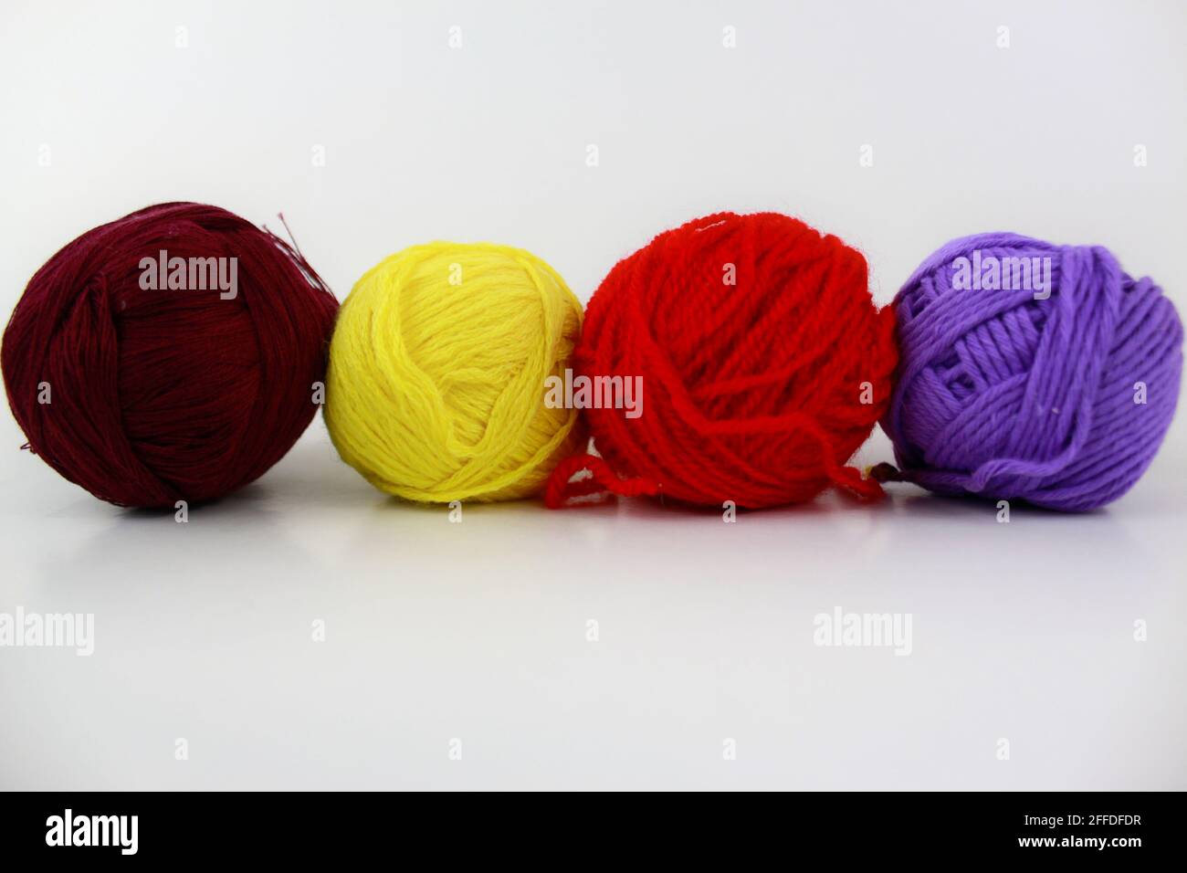 Multicolor yarn closeup isolated on white background Stock Photo Alamy