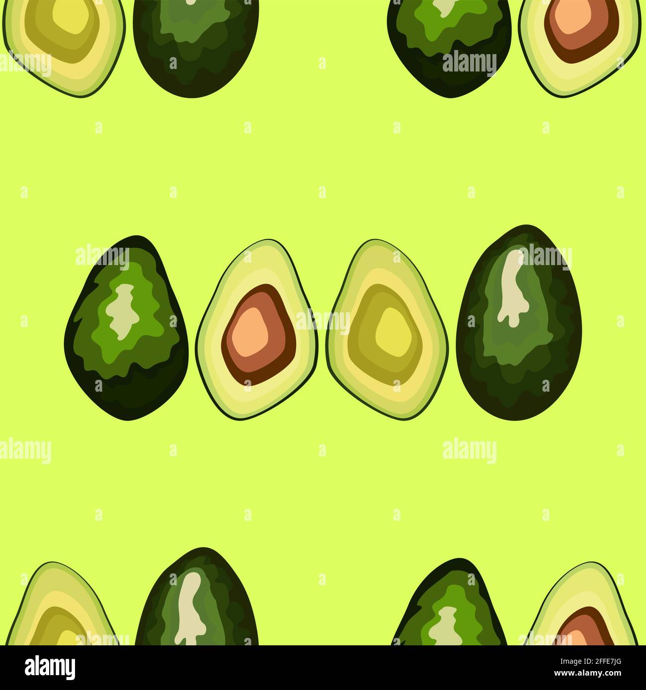 Avocado seamless pattern on background. Whole and cut avocado Stock ...