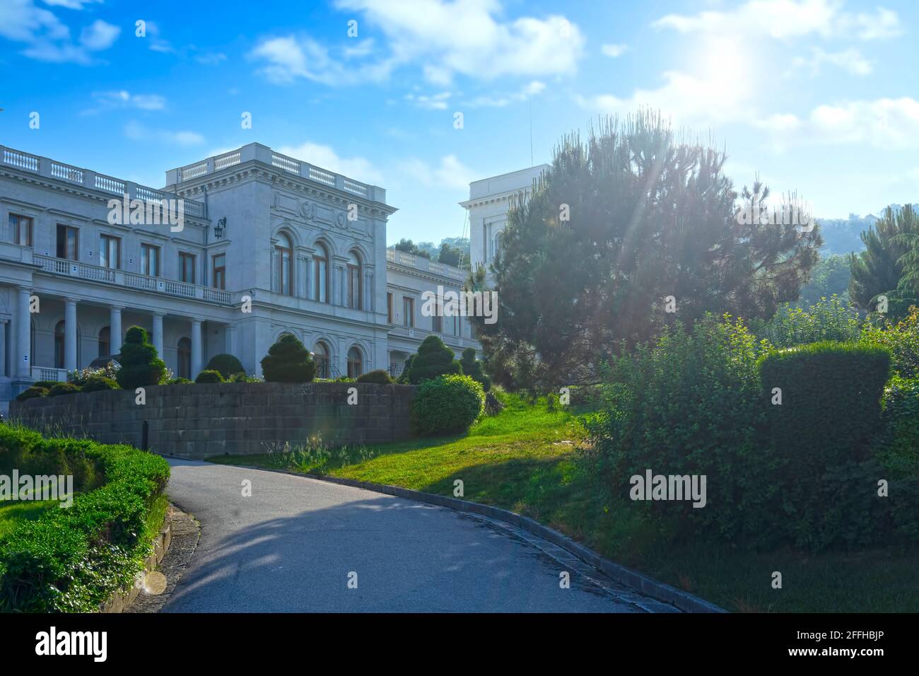 Yalta, Crimea-May 30, 2016: The architecture of the Livadia Palace ...