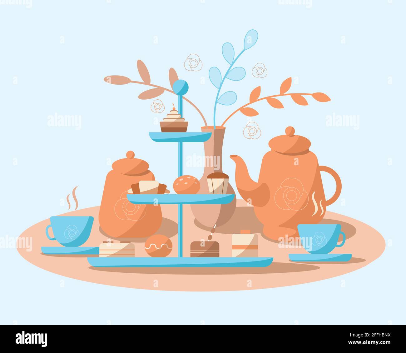 Tea vector vectors hi-res stock photography and images - Alamy