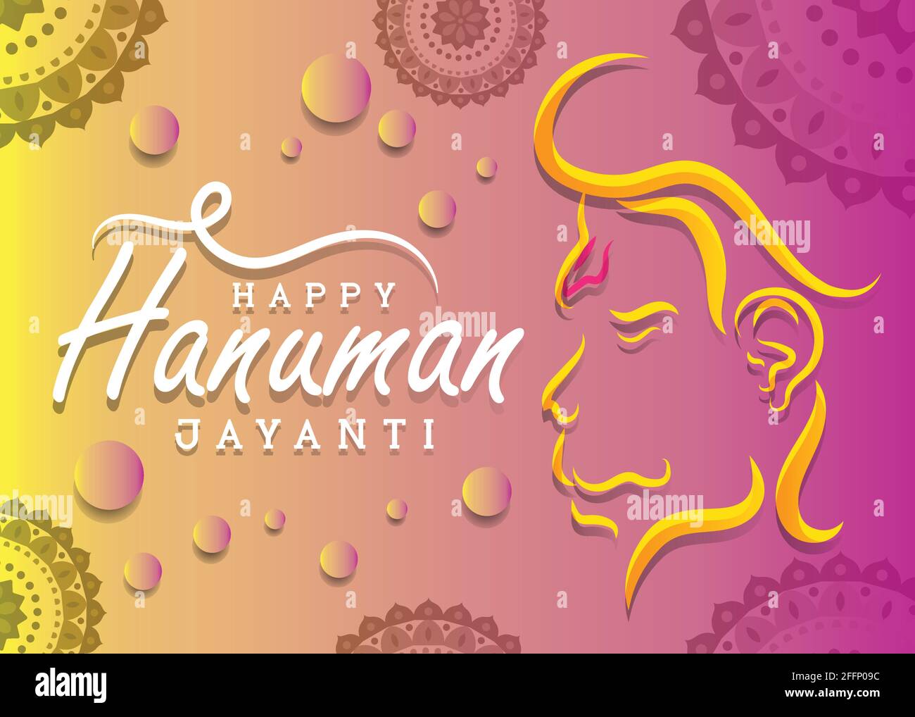 Happy Hanuman Jayanti wallpaper poster vector, beautiful festival greeting card illustration , wishes background banner design Stock Vector