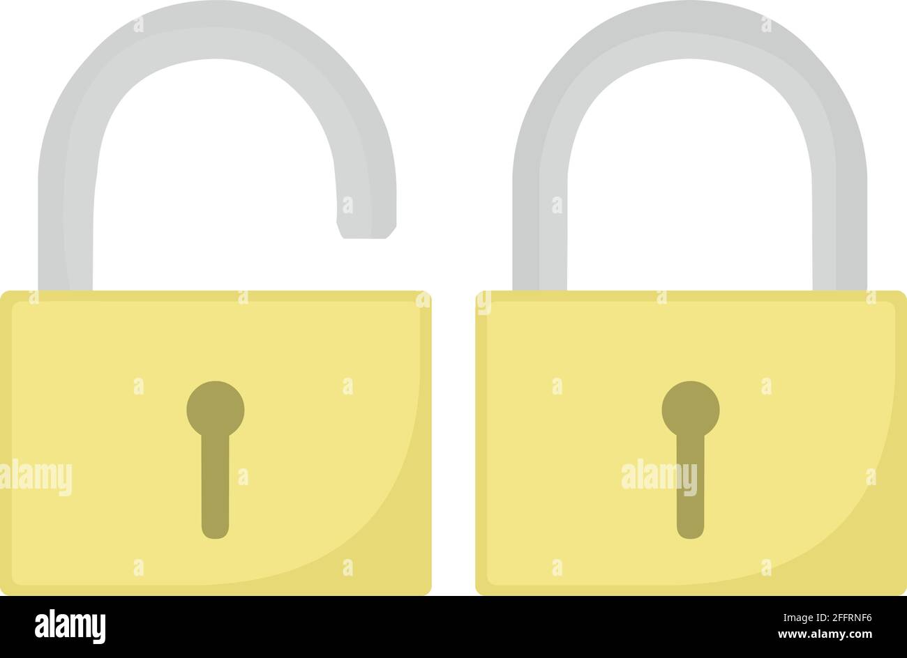 Vector illustration of closed and open padlocks emoticons Stock Vector ...