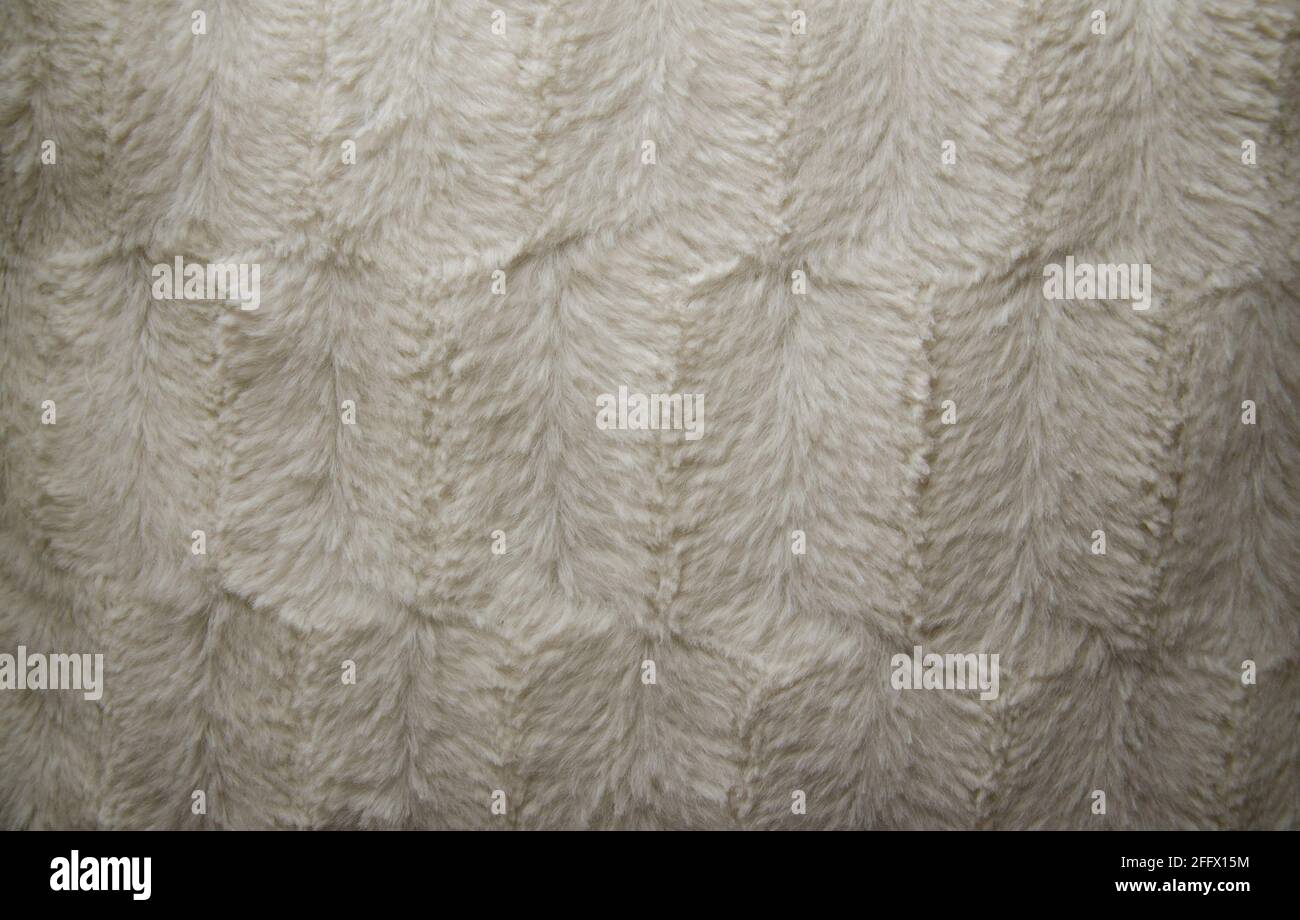 Top View White Patterned Textured Fur Stock Photo