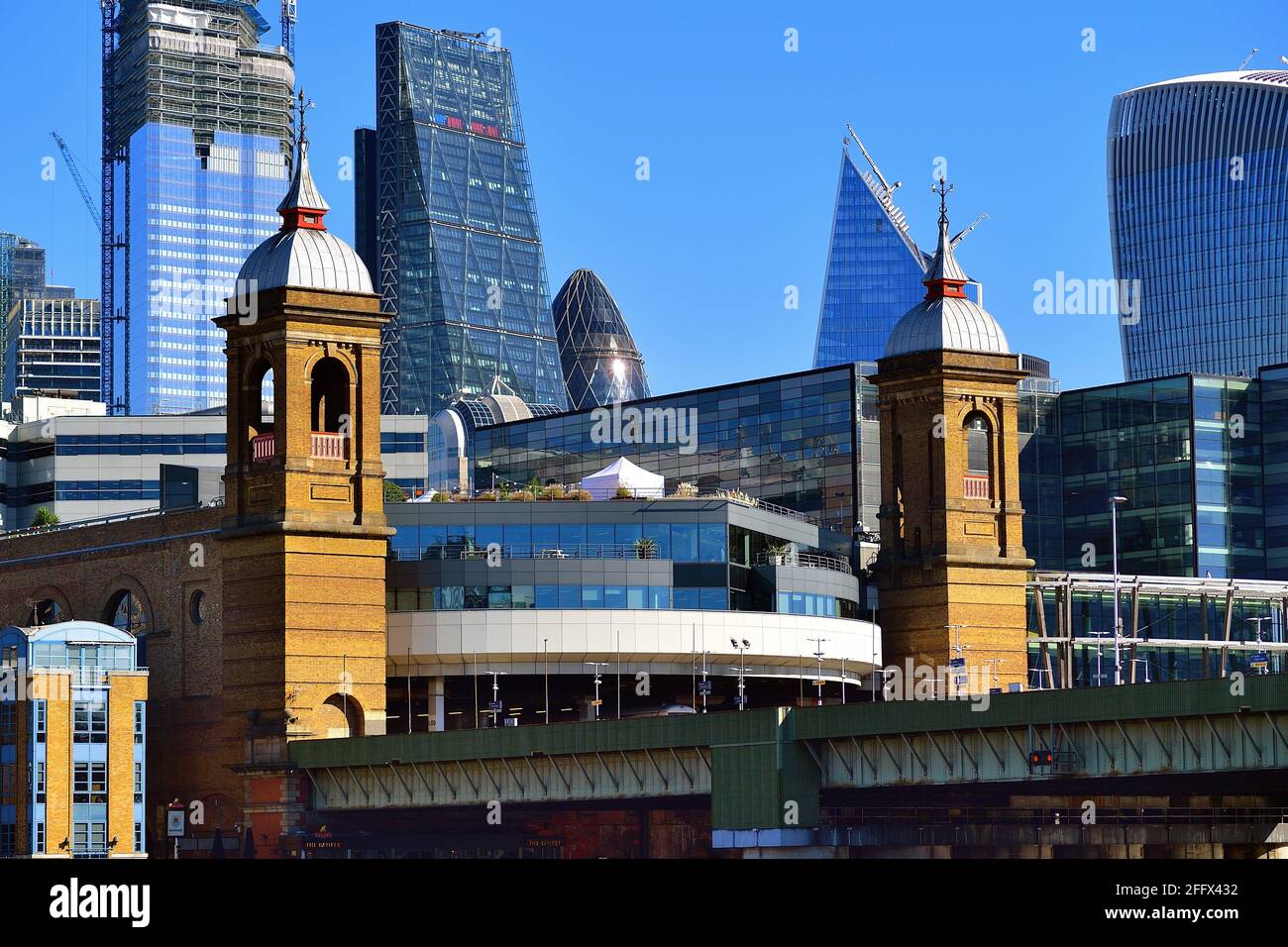London, England, United Kingdom. A fast expanding skyline was apparent in the City of London and the financial district as seen in this image. Stock Photo