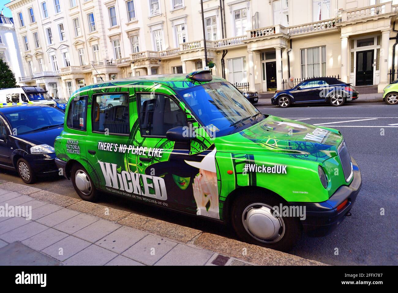 London, England, United Kingdom. Times have changes as indicated by the colorful advertising on