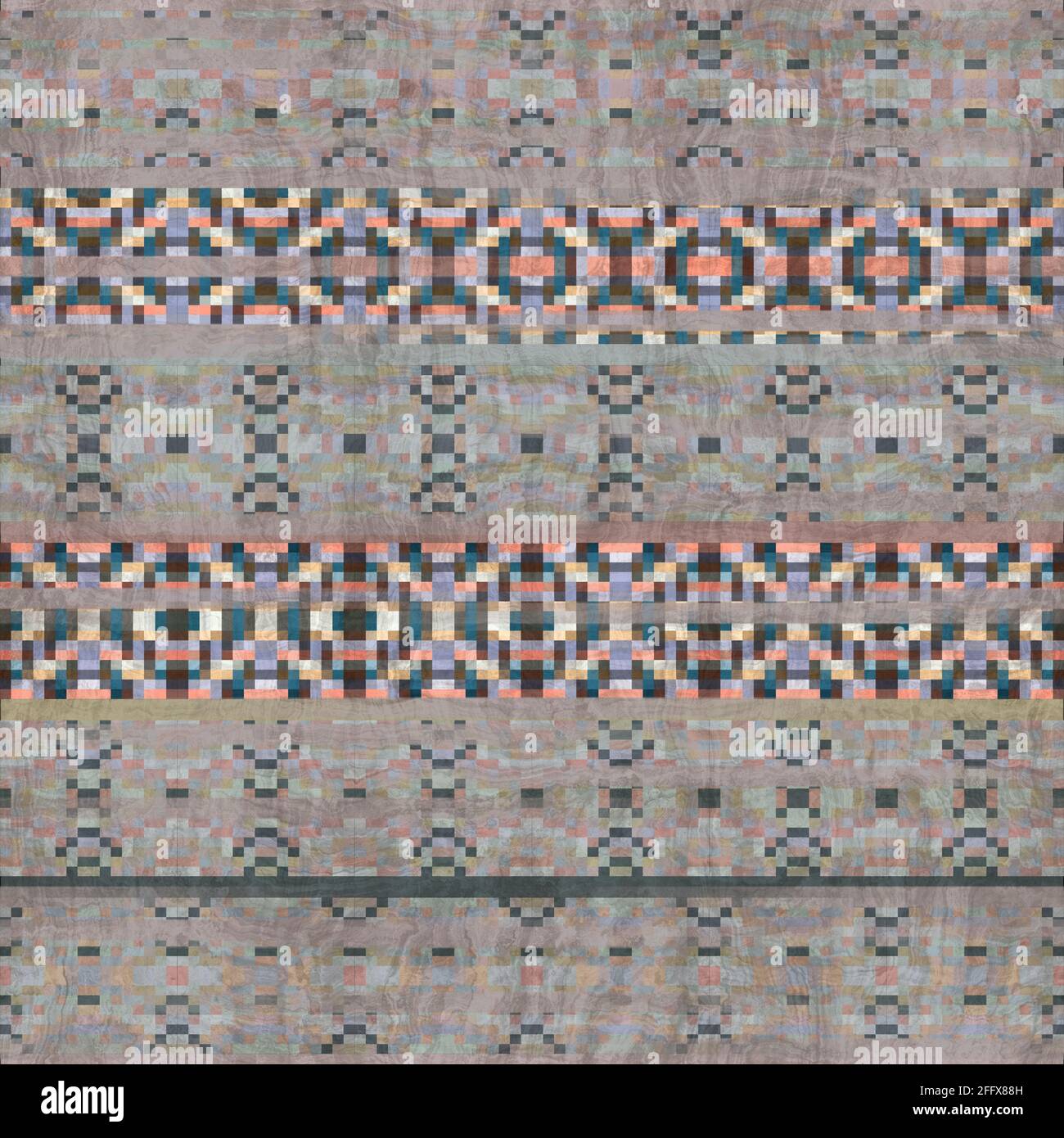 Seamless Kilim Rug Square Pixel Pattern Print Stock Photo - Alamy