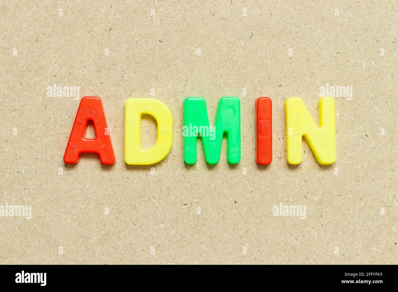 Color alphabet letter with word admin on wood background Stock Photo