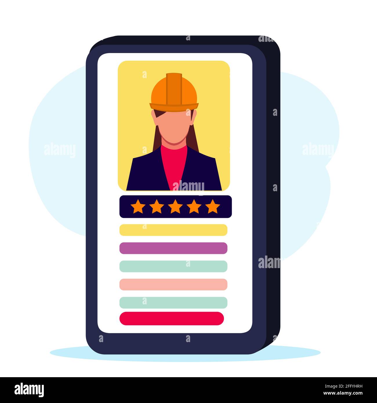 freelancer rating on smartphone concept vector illustration Stock Vector