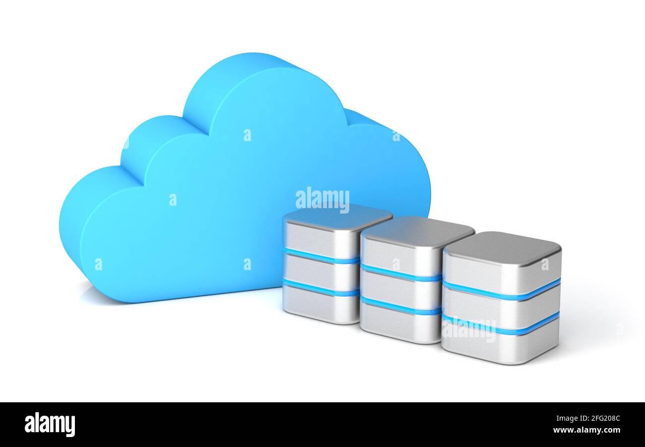 Cloud server for storing personal or business data. isolated on white ...
