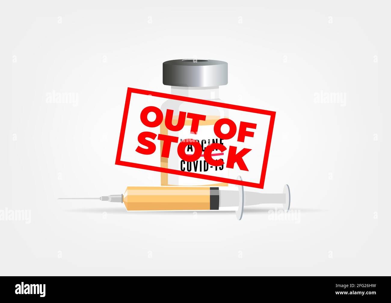 COVID-19 Vaccine out of stock. Stock Vector