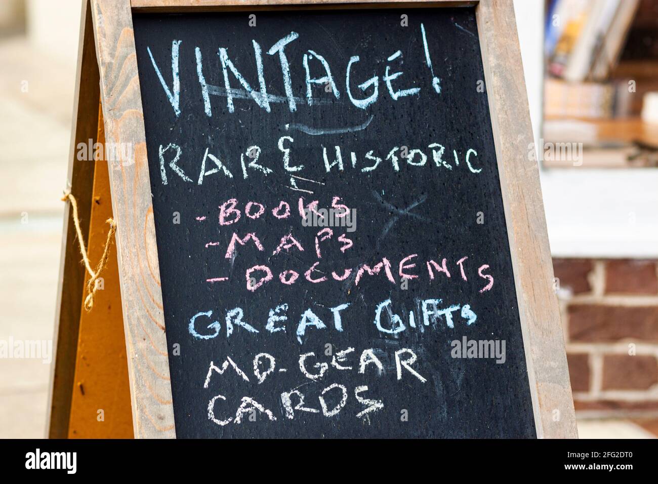 A small business selling local items and gifts as put up a sandwich