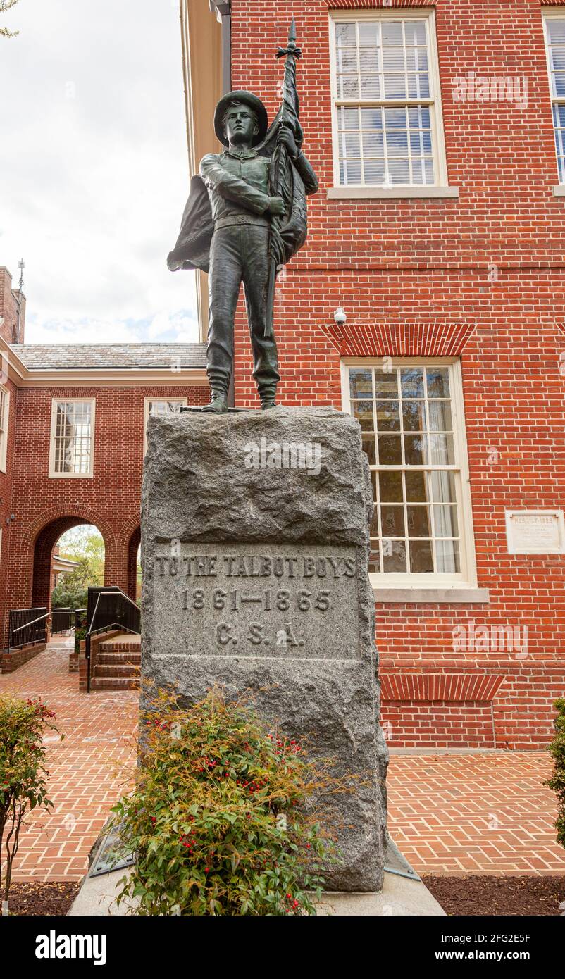 04-16-2021 Easton, MD, USA: One of the last confederate monuments in the USA that is dedicated to the confederate army soldiers of Talbot County (To t Stock Photo