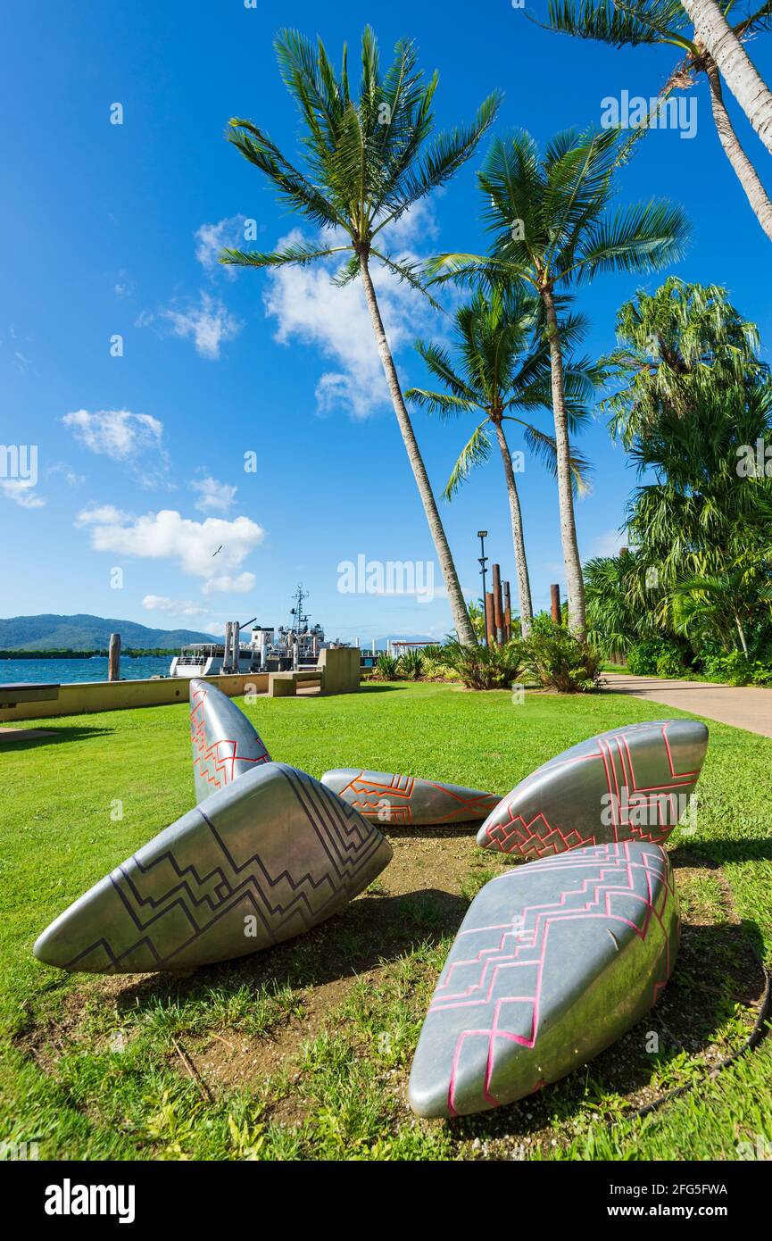 Public art installation on the Trinity Inlet foreshore, Cairns, Far North Queensland, FNQ, QLD, Australia Stock Photo