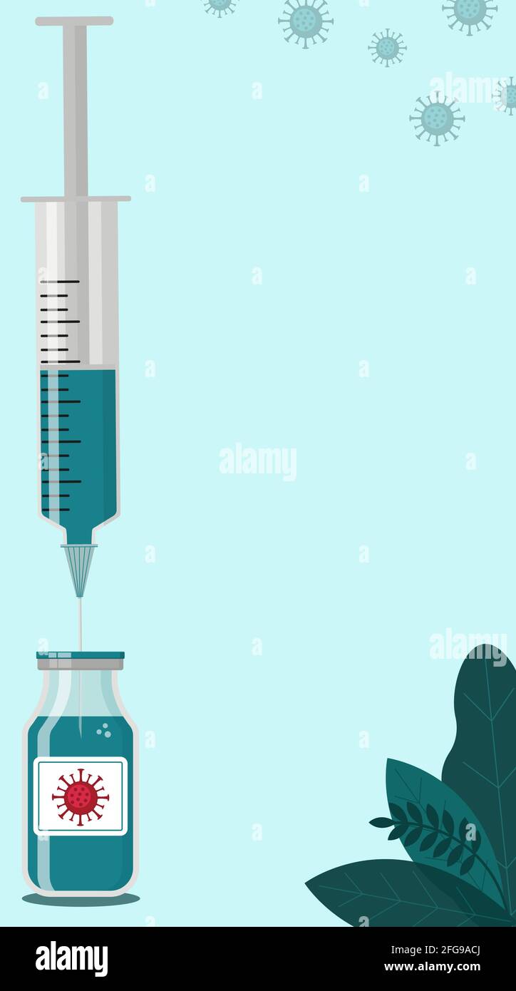 COVID vaccination concept. Mobile poster template Stock Vector