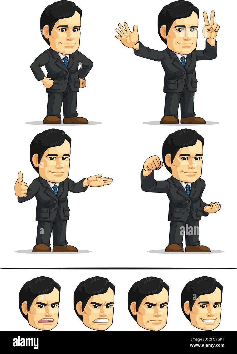 Businessman Company Executive CEO Cartoon Mascot Customizable Stock Vector